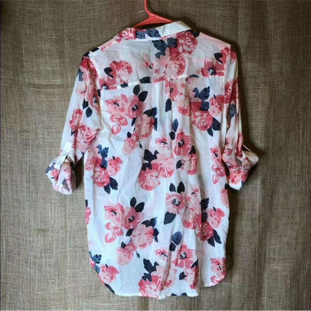 Gap Boyfriend Fit Button Down Top XS Floral Print - Picture 2 of 6